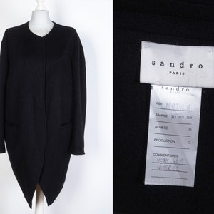 Sandro Paris Sample Women&#39;s XL Coat Wool Jacket Black