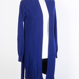 Sandro Paris Wool Cashmere Cardigan Long Women&#39;s S Blue Sweater 4 Arms