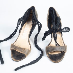 Galliano Taille 37 Talons Escarpins Vintage En Cuir Marron