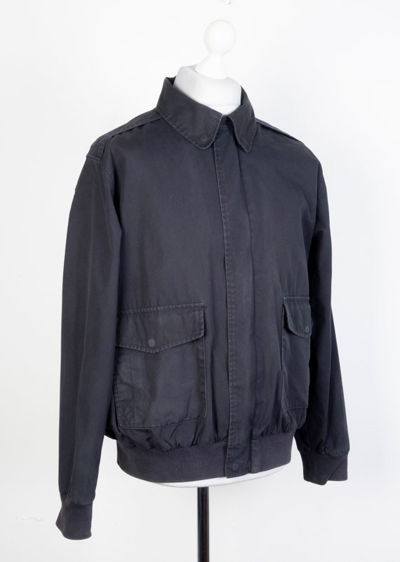 ORVIS Jacket Men's Size M L Harrington Navy Grey Cotton Zip Up 