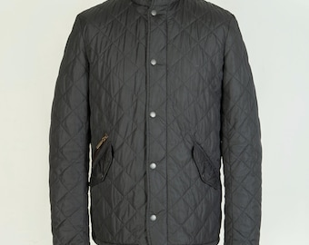 Barbour Chelsea Sportquilt Quilted Black Field Men's Jacket Coat Size S