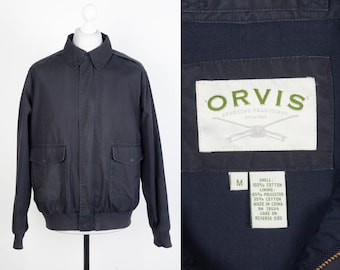 Orvis zip up jacket Navy blue, Size XL, Embroidered