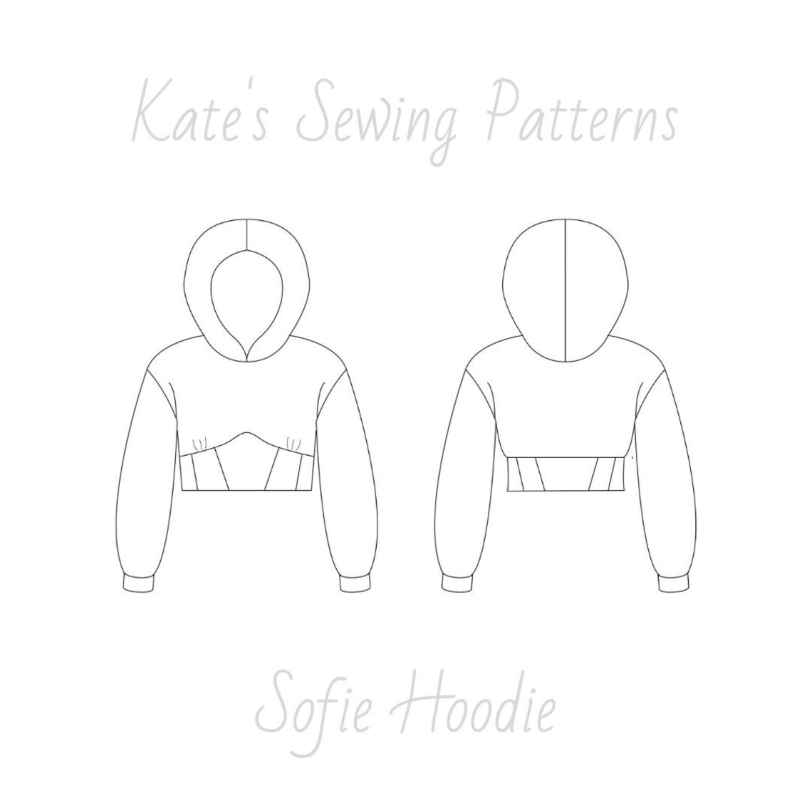 Cropped hoodie PDF sewing pattern Etsy