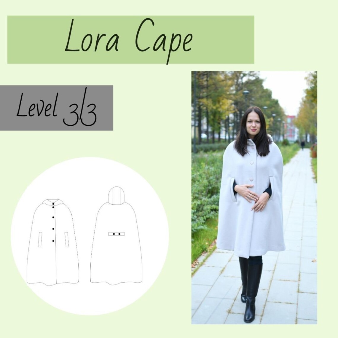 Hooded Cape PDF sewing pattern | Etsy