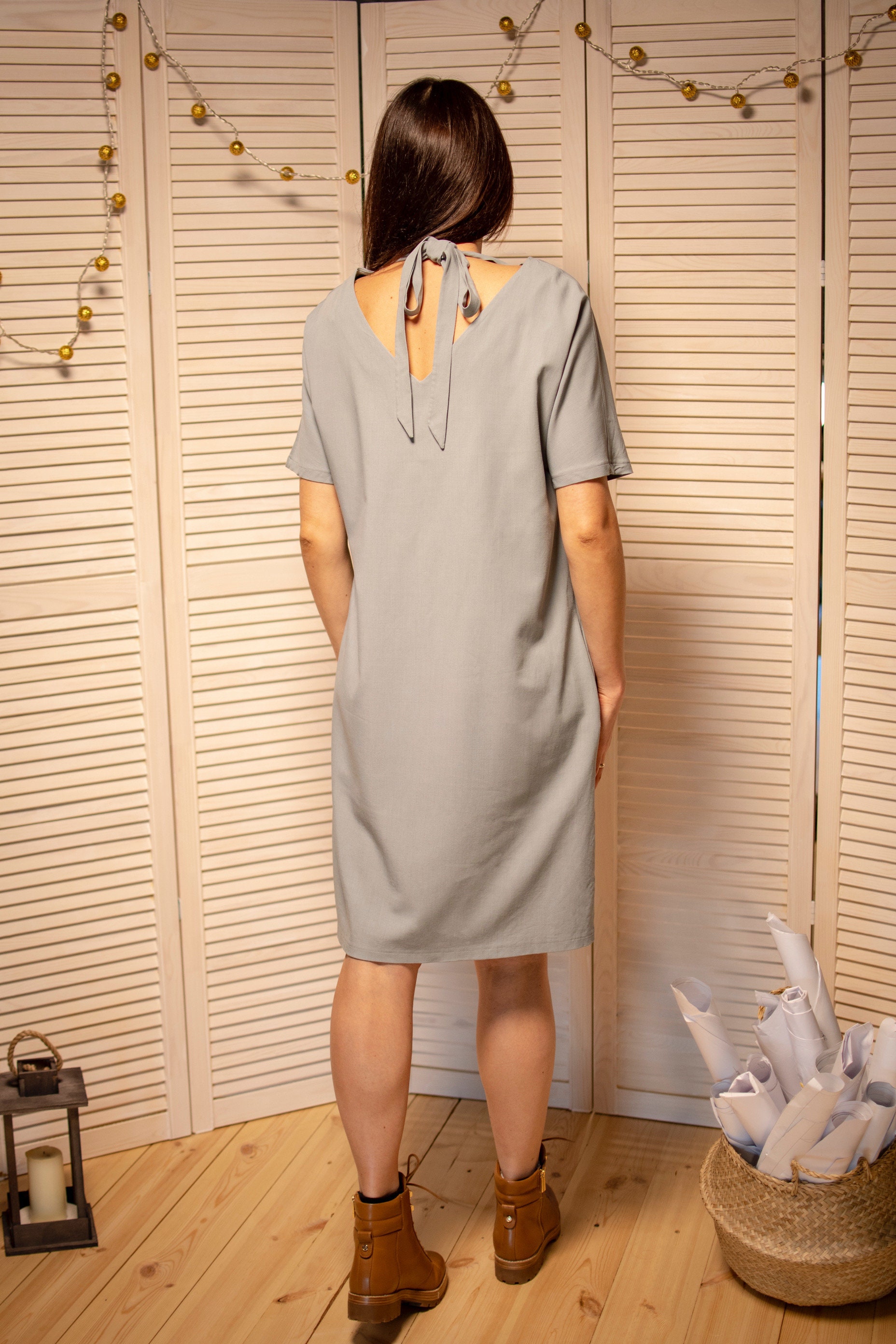 Vneckline dress PDF sewing pattern Etsy