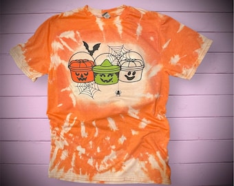 90s Retro | Halloween | Boo Bucket | short sleeved bleached tee