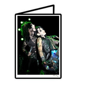 Black Veil Brides A6 Grußkarte Andy Biersac, Ashley Purdey, Handgedruckte Geburtstagskarte, Heavy Metal, Schock Rock, Glam Rock