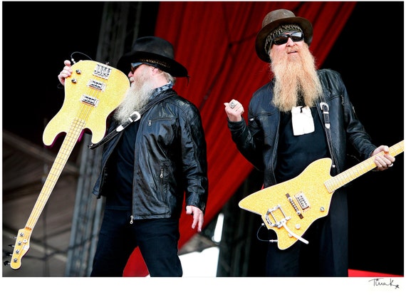 ZZ TOP (2) Dusty Hill Billy Gibbons, Original Photo Print