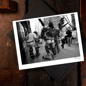 Tarjeta de felicitación impresa a mano Oderus Urungus GWAR A6, en blanco y negro, heavy metal, shock rock, punk rock, tarjeta de cumpleaños