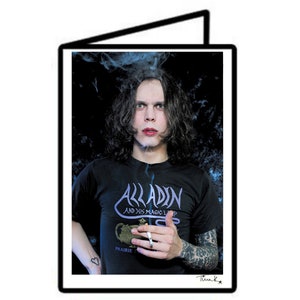 Ville Valo HIM II, A6 Handbedruckte Grußkarte Love Metal Heartagram Gothic Rock Doom A6 size Geburtstagskarte