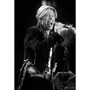 DAVID BOWIE Photo Print, Black and white Rock Poster Print, Wall Art, Signed by Photographer