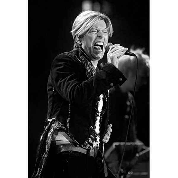 DAVID BOWIE Photo Print, Black and white Rock Poster Print, Wall Art, Signed by Photographer