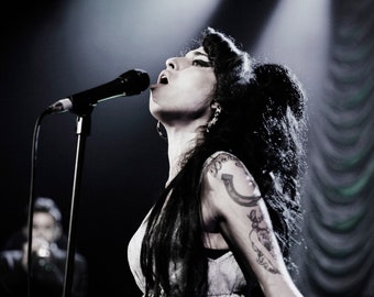 Amy Winehouse Photo Print, Signed By Photographer, Back to Black Tour, Tattoos, Original Music Print, Wall Art,
