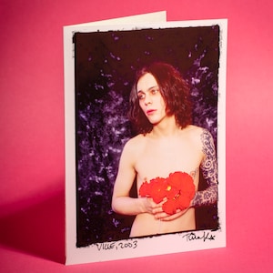 Ville Valo, HIM - CARTÃO DE FELICITAÇÕES impresso à mão, Heartagram, Love Metal, Impressão fotográfica original, tamanho A6, assinado pelo fotógrafo, Cartão de aniversário
