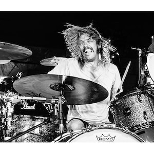 Taylor Hawkins Photo Print, Original black and white Rock Poster Print, Foo Fighters Wall Art, Signed by Photographer