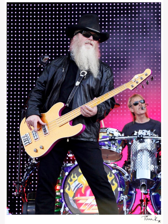 Dusty Hill, ZZ TOP, Original Photo Print, Classic Rock Print, 70s