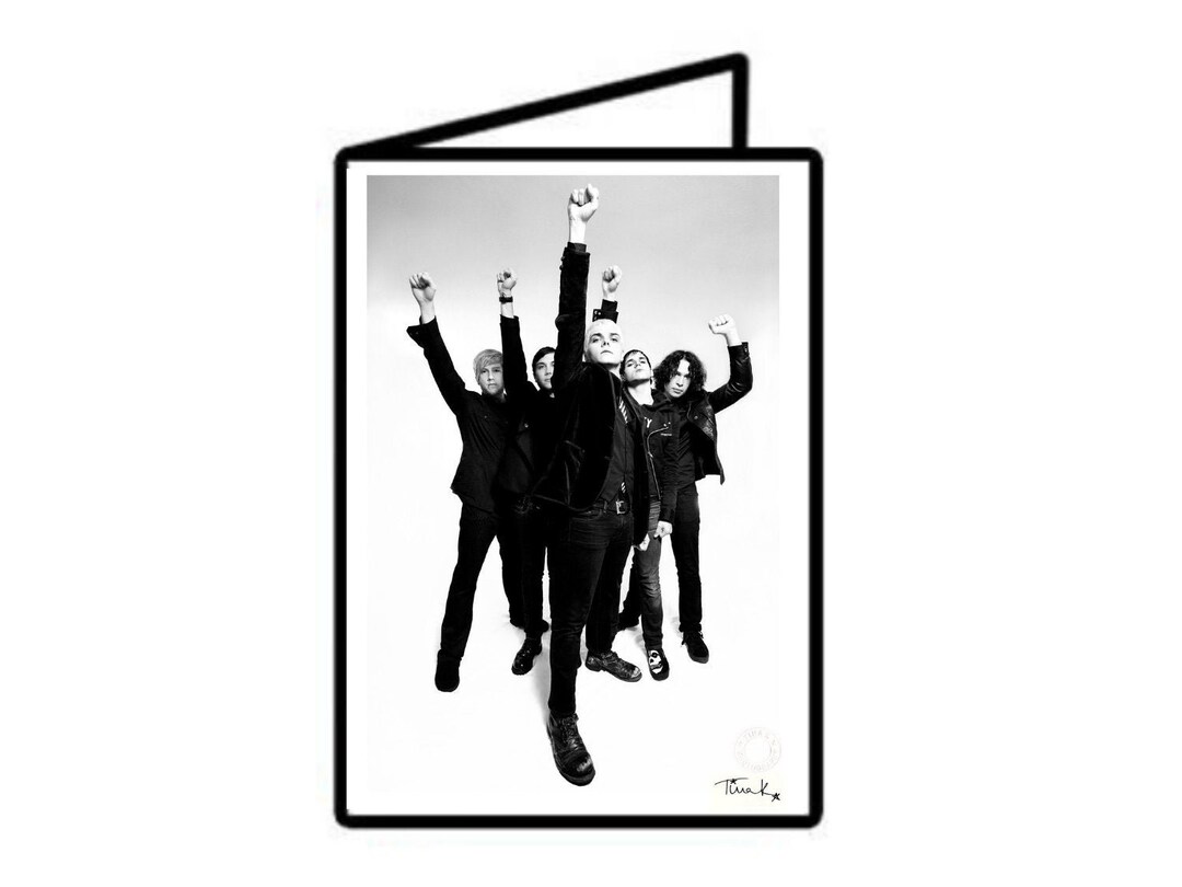 My Chemical Romance Hand Printed GREETING CARD, Black Parade MCR Emo ...