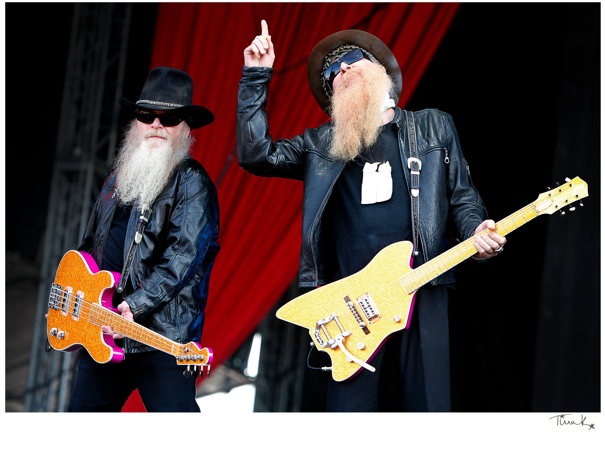 ZZ Top Photo Print, Dusty Hill & Billy Gibbons, Classic Rock Art