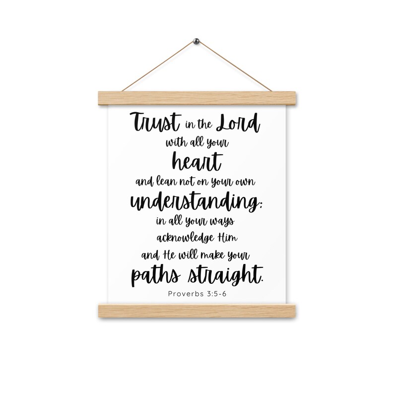 Proverbs Poster Proverbs Wall Hang Proverbs 3:5-6 Trust in the Lord ...