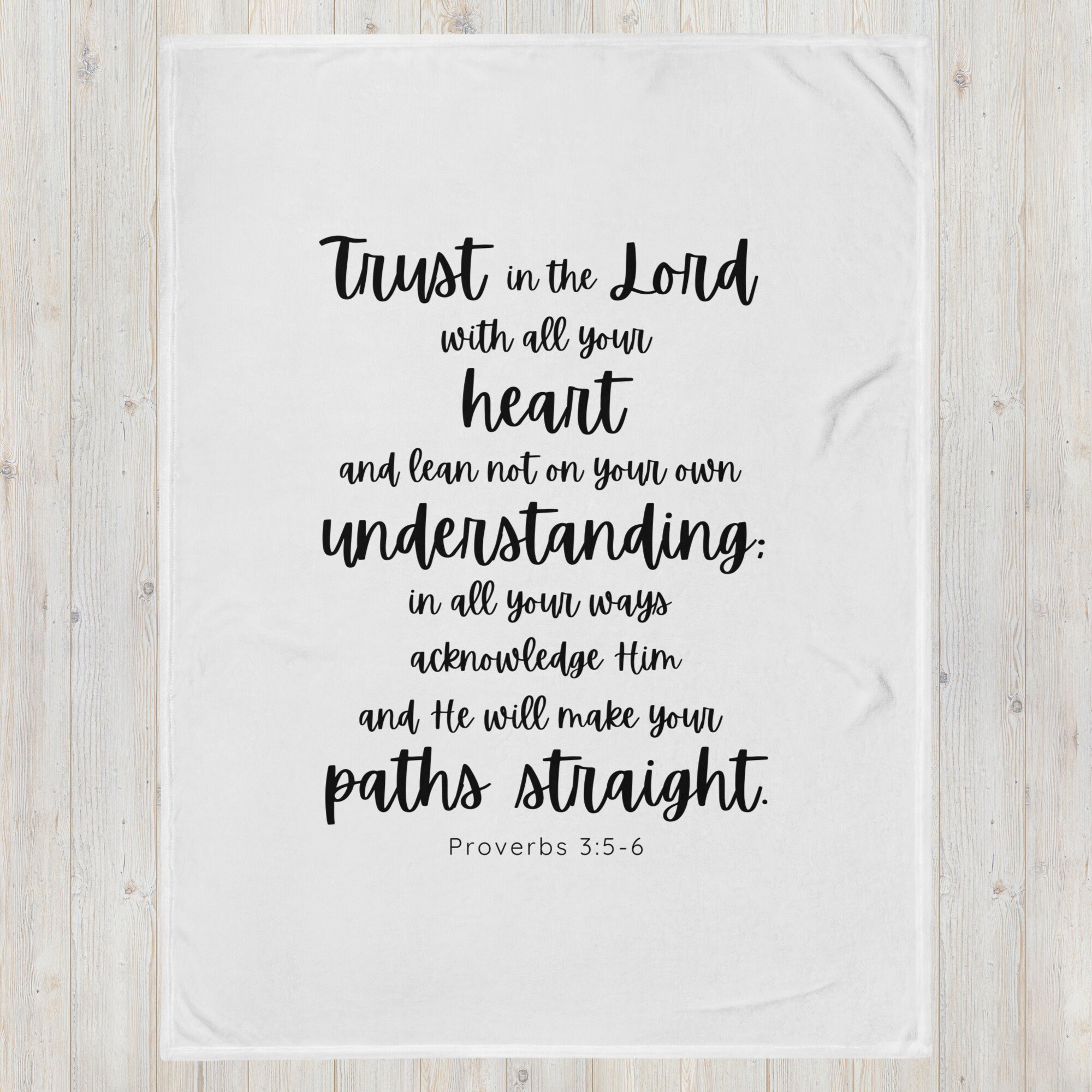 Throw Blanket Proverbs 3:5-6 Throw Proverbs Blanket Times of Trouble Gift Bible Verse blanket Scripture Gift Scripture Throw Blanket Soft