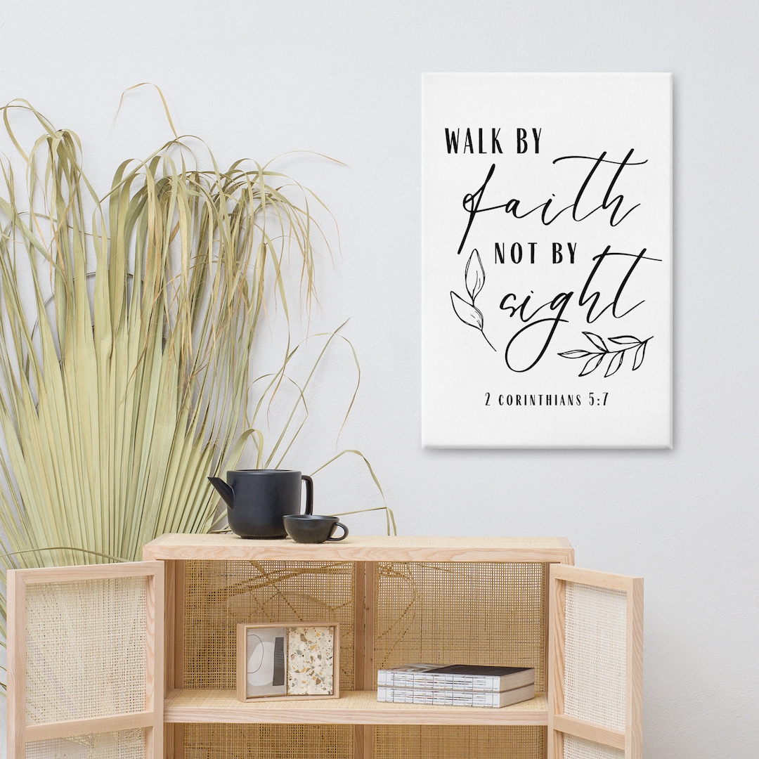 Canvas 2 Corinthians 5:7 Walk by Faith Home Decor Scripture Wall Hang ...