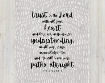 Throw Blanket Proverbs Gift Proverbs 3:5-6 Trust in the Lord blanket Scripture gift Scripture Throw Times of Trouble gift White throw soft