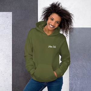 John 3:16 Hoodie Sweatshirt Bible Verse Hoodie John 3 Verse Hoodie