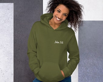 John 3:16 Hoodie Sweatshirt Bible Verse Hoodie John 3 Verse Hoodie