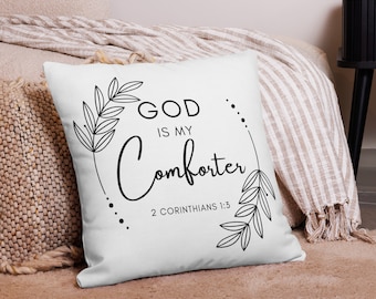 Federa per cuscino 2 Corinzi 1:3 Arredamento soggiorno Camera da letto Disegni delle Scritture Casa Arredamento delle Scritture Scrittura Versetto della Bibbia Regalo Dio è il mio conforto