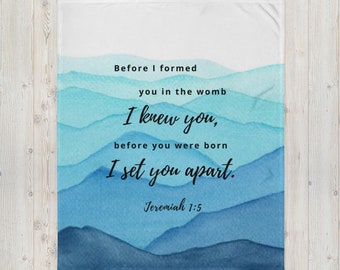 Baby Blanket Bible Verse Scripture Blanket Jeremiah 1:5 Baby Throw Gift