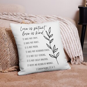 Fronha premium amor fronha escritura presente amor é paciente amor é tipo decoração de casa fronha branca simples sensação de linho