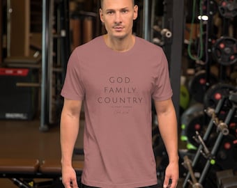 Maglietta con citazione Dio Famiglia Paese In quell'ordine Charlie Kirk in memoria maglietta patriota abbigliamento fede regalo cristiano