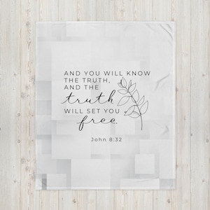 Throw Blanket Scripture Throw Blanket John 8:32 Blanket Comfy Scripture Blanket Scripture Blanket Soft Throw Gift Truth will Set you Free