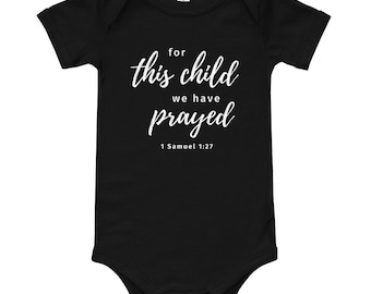 Baby manica corta un pezzo Onesie Scrittura Onesie 1 Samuel Onesie 1 Samuele 1:27