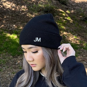 Embroidered Jin IG Cuffed Beanie Hat 