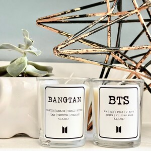 BTS Candle | Bangtan Candle | 2oz, 3&quot;H x 2&quot;W