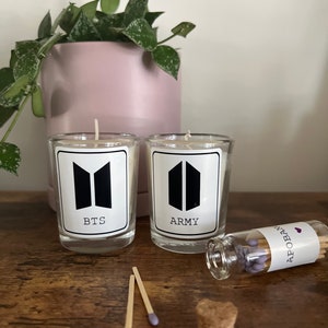 BTS ApoBangpo Candles + Matches Gift Set | BTS ARMY Gift Box | bts candles | bts army gift | Candles 2 ounces, 3&quot; (H) x 2&quot; (W)
