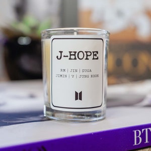 BTS j-hope candle | BTS Hoseok Candle, 2oz, 3&quot;H x 2&quot;W | BTS Candle