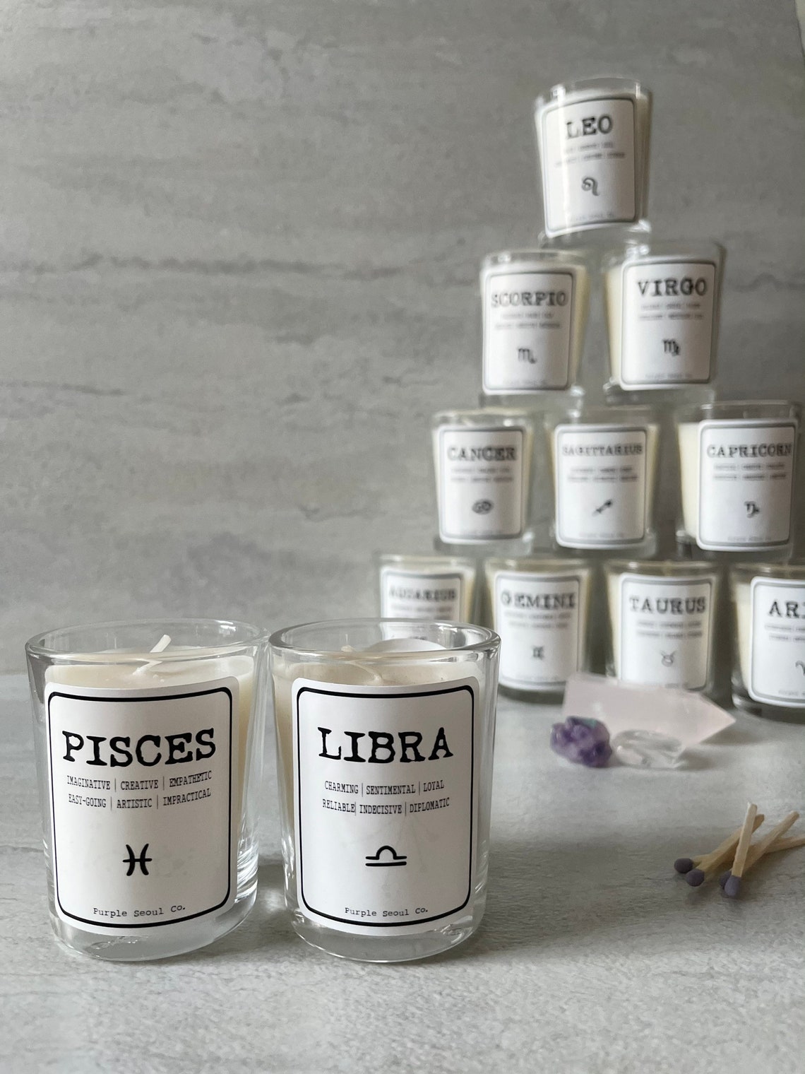 Astrology Candle Zodiac Sign Candle Horoscope Birthday Etsy