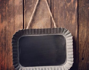 4-Count 3-12-Inch Scalloped Edge Wooden Chalkboard Tags
