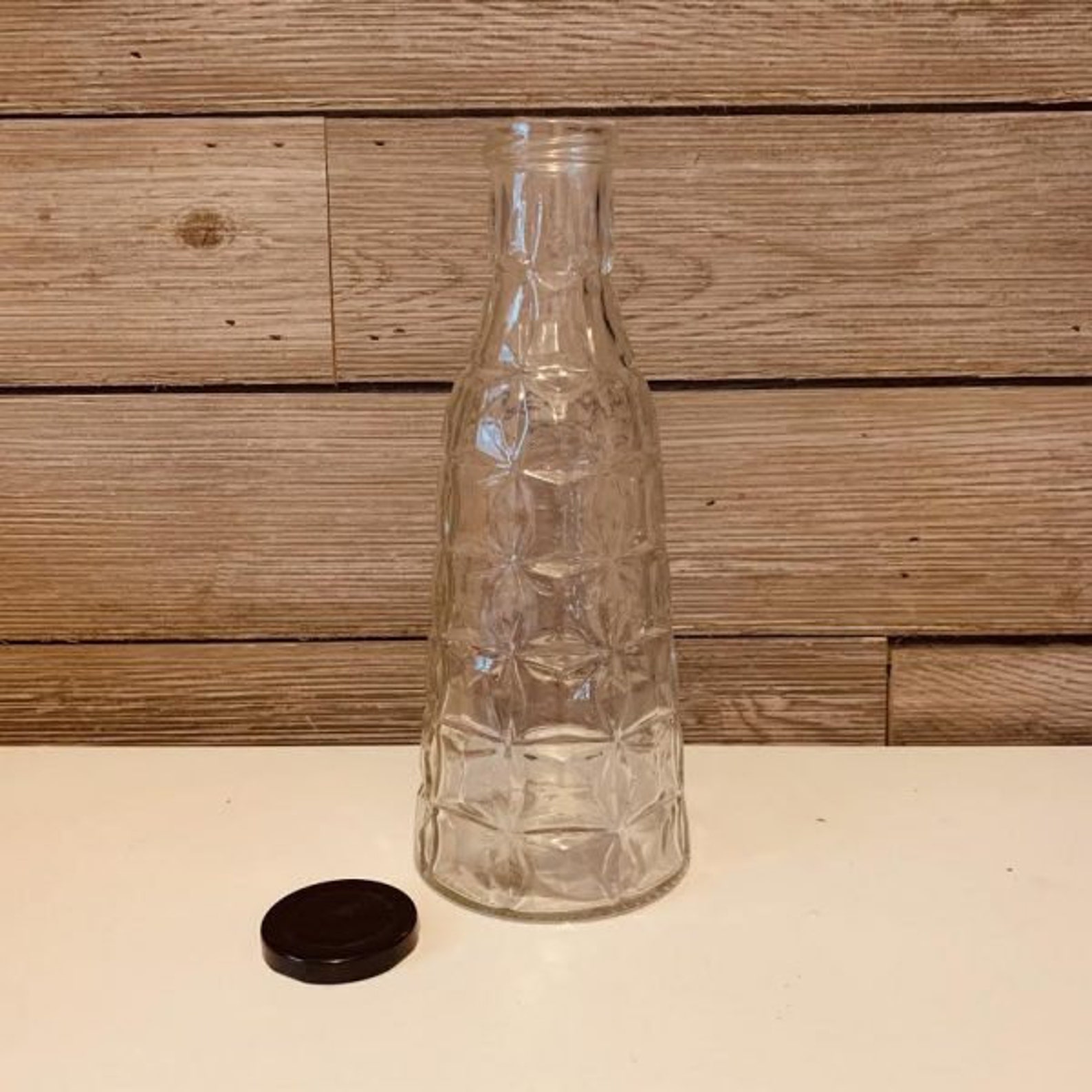 Large Glass Bottle Vase large vase with lid storage Etsy