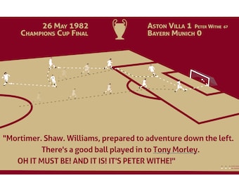 Aston Villa 82 European Cup winning goal print.