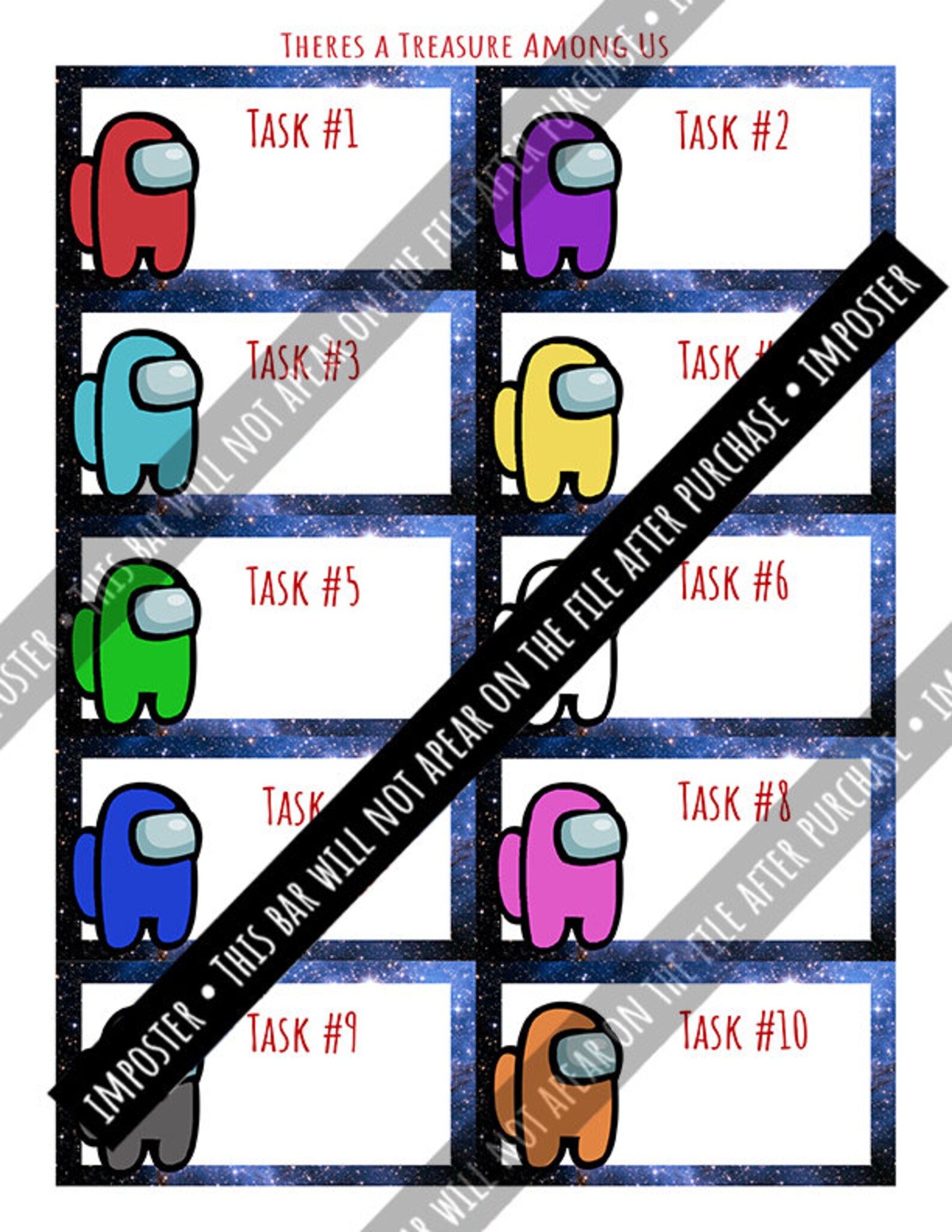 DIY Among Us Scavenger Hunt write your own clues Etsy