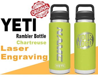 Personalized Chartreuse Color YETI Rambler Stainless Steel Bottle, Vacuum Insulated Custom Bottle, Laser Engraved Bottle in Different Size