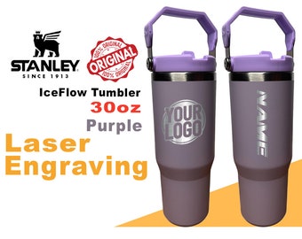 30oz Stanley Purple Color IceFlow Flip Straw Bottle, Personalized Laser Engraved Travel Cup , Gift for Best Friend, best for Gym,Drinkware