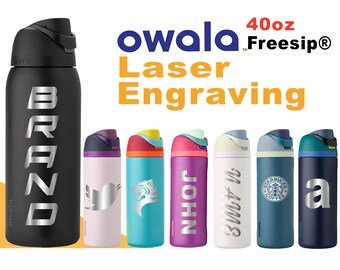 Personalized Water Bottle Owala Freesip 24oz Insulated Stainless Steel FREE  Laser Engraving Flip Top Leak Proof Lid Sip or Swig 