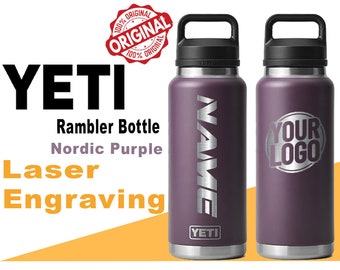 Personalized Nordic Purple Color YETI Rambler Stainless Steel Bottle, Vacuum Insulated Custom Bottle,Laser Engraved Bottle in Different Size