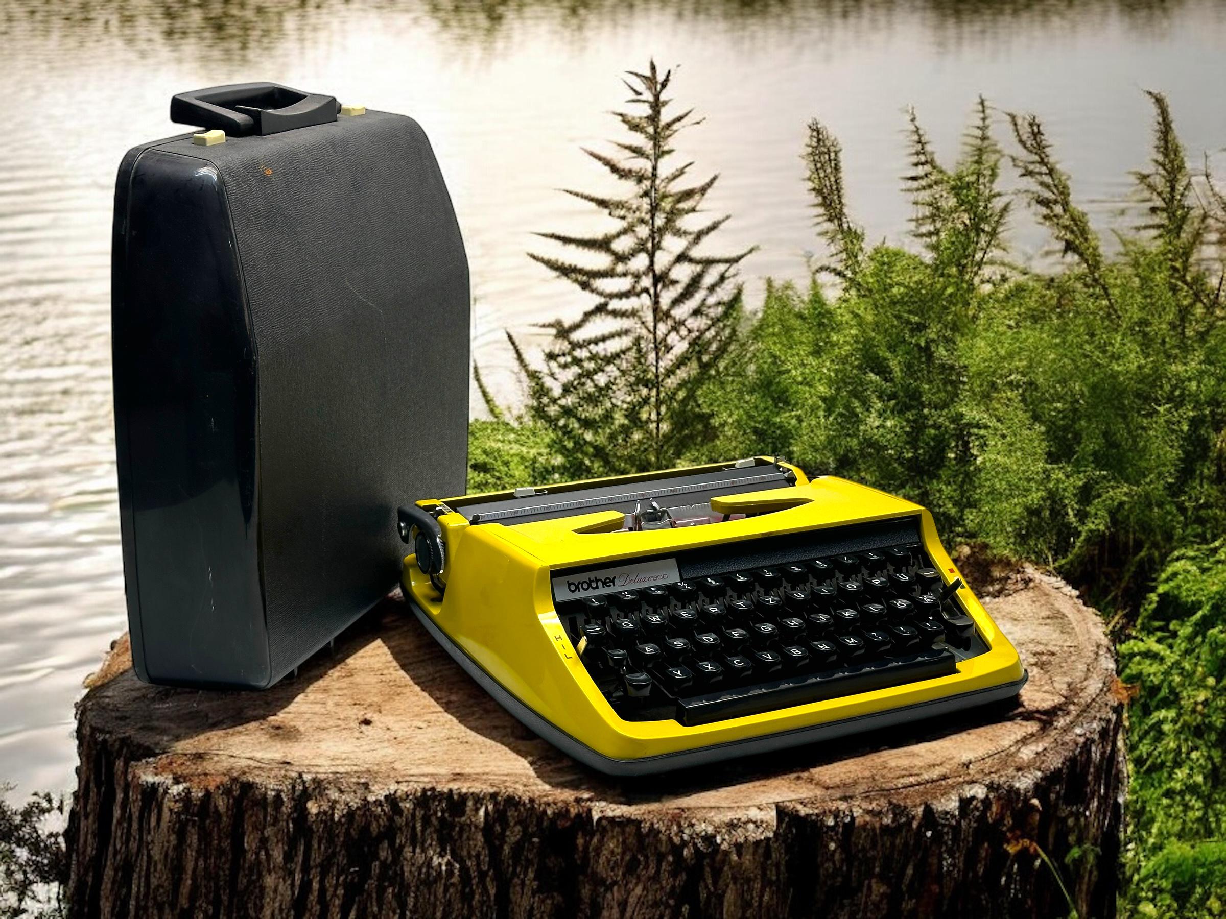 Yellow Brother Typewriter - Fully Functional Vintage Manual
