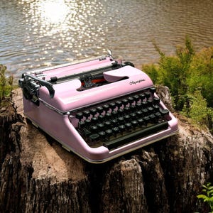 Olympia SM3 Pink Typewriter - Vintage Manual Typewriter | Perfect Gift for Her | Fully Functional, Retro Decor