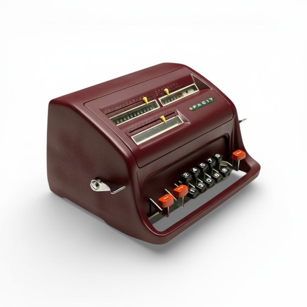 Vintage Mechanical Adding Machine Calculator Colorful Retro Office Desk ...